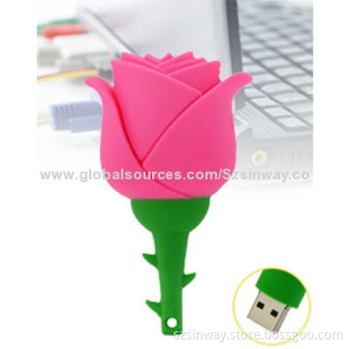 Flower Cartoon USB Flash Stick with 1 to 32GB, CE, FCC and RoHS Marks